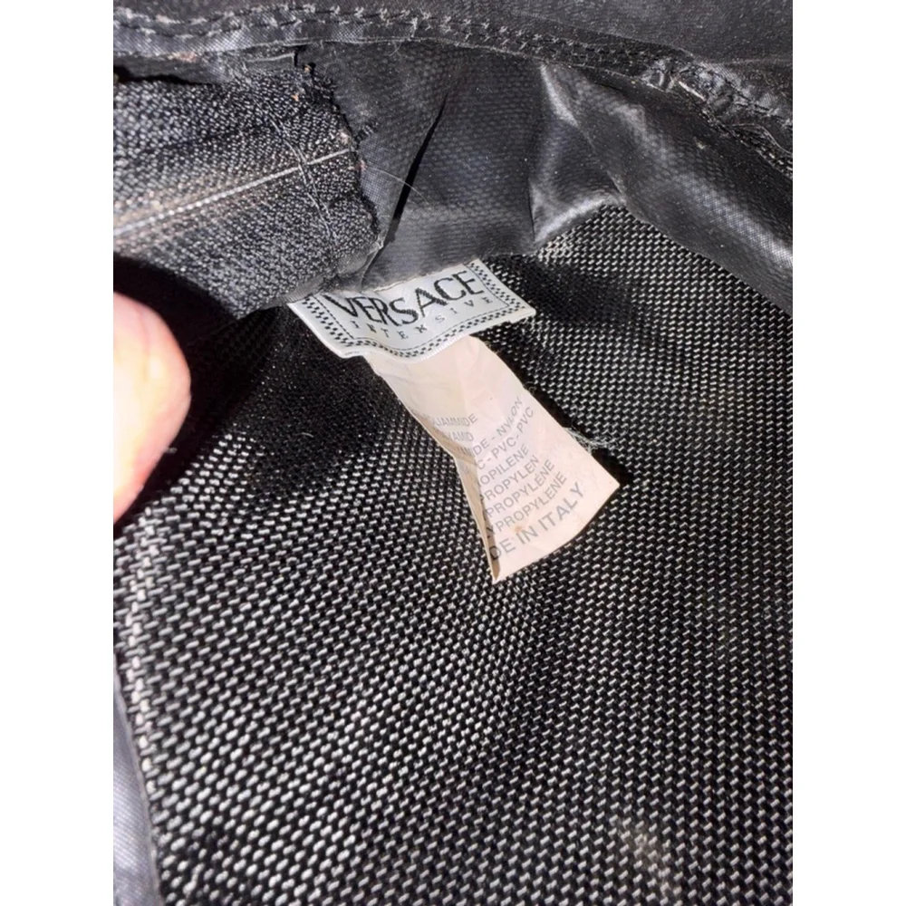 Versace Medusa Nylon Travel Toiletry Bag Black Fold Out Organizer Italy